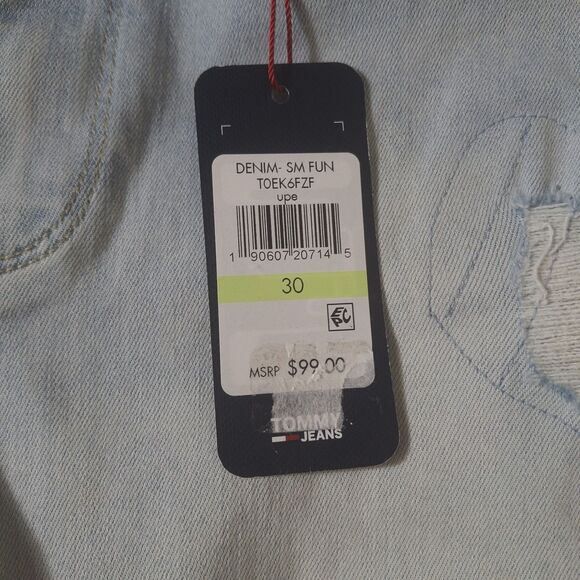 Tommy Hilfiger Tommy Jean Skinny High Rise Ankle 10 30x28 NWT Distressed Stretch - Picture 4 of 14